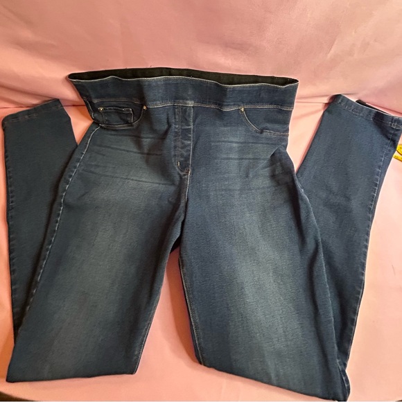 Investments Medium Blue Denim Slim Factor Leggings Size Large - Picture 3 of 12